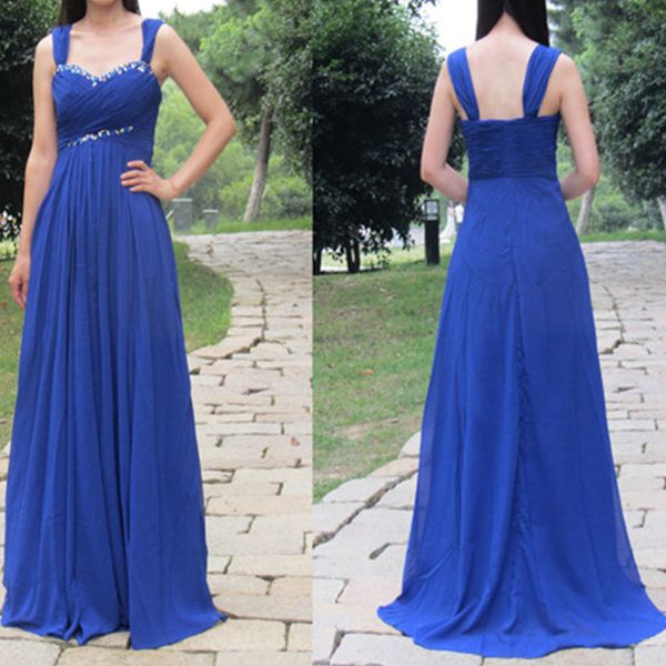 

royal blue evening dresses pleats chiffon long prom gown off shoulder with beading long formal dresses new arrival, Black