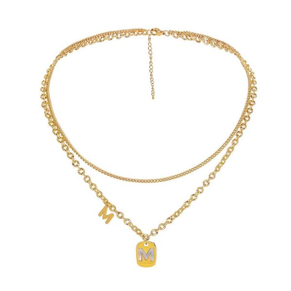 

pendant necklaces fashion stainless steel necklace must be happy carve multilayer chain natural shell party choker gift bag packaing, Silver