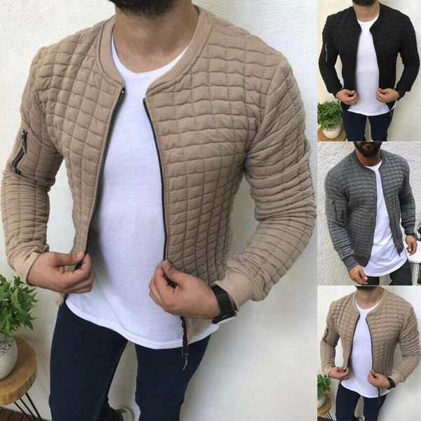 

men's jackets cotton coat jacket stand collar winter warm casual slim fit zipper outwear long sleeve streetwear autumn modis male coats, Black;brown