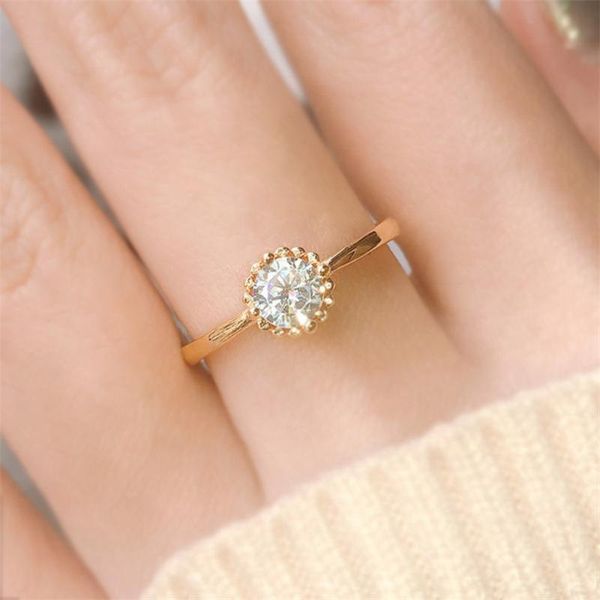 

cluster rings 925 sterling silver color diamond for engagement women luxury simulated anillos gemstone of fine jewelry bizuteria, Golden;silver