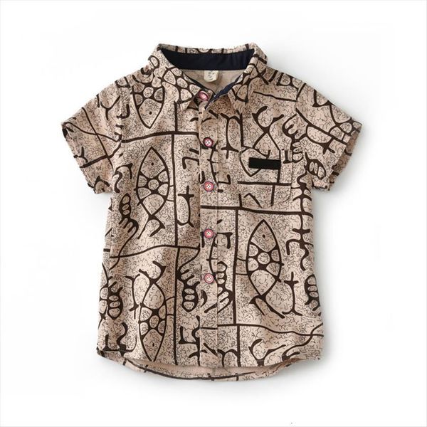 

boys casual beach shirts summer cotton toddler boy brown shirt kids short sleeve blouse children clothes 2 3 4 5, White;black