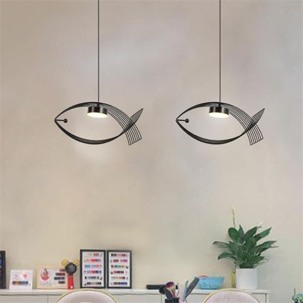 

pendant lamps nordic fish dining room bar decoration hanging lighting el restaurant clothing store three-head led furnitures