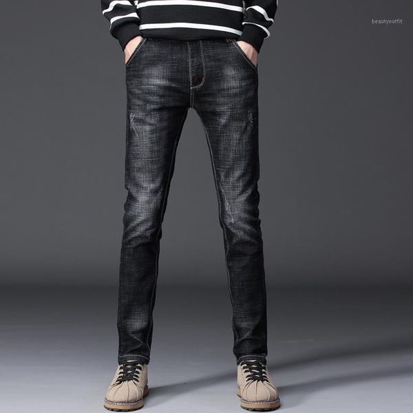 

arrivals men's fashion jeans ripped denim pants casual loose trousers, Blue