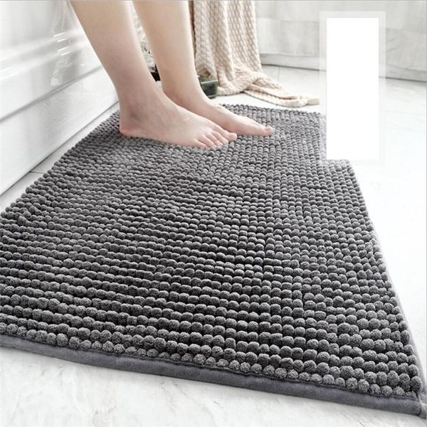

microfiber thickened chenille el bathroom foot mat, home bedroom entrance non-slip absorbent mat carpets