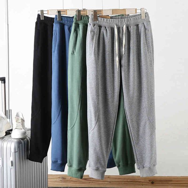 

men's pants autumn men's sports leisure versatile terry pants simple breathable leggings 6342 zzse, Black