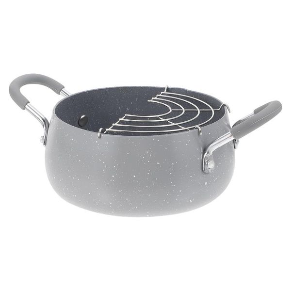 

pans 1pc practical mini chicken frying pot durable pan with drain rack