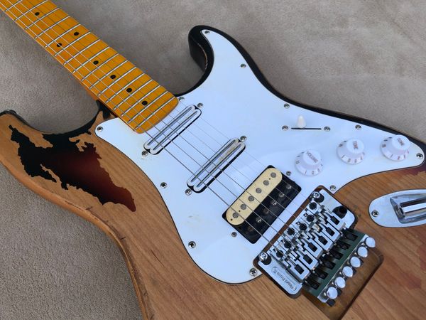 Neuankömmling, hochwertige Black Relic-E-Gitarre, Korpus aus Erle und Hals aus Ahorn, handgefertigte kulturelle Relikte