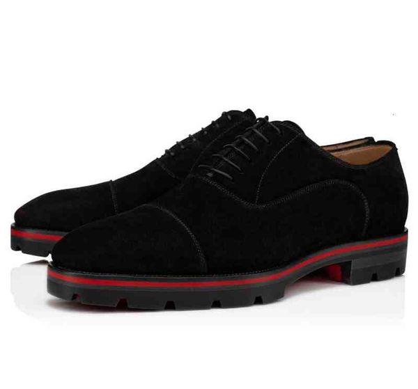 

dress elegant gentleman party loafers shoes luxury red bottom hubertus oxford walking genuine leather lined lug sole sneakers nice perfect, Black