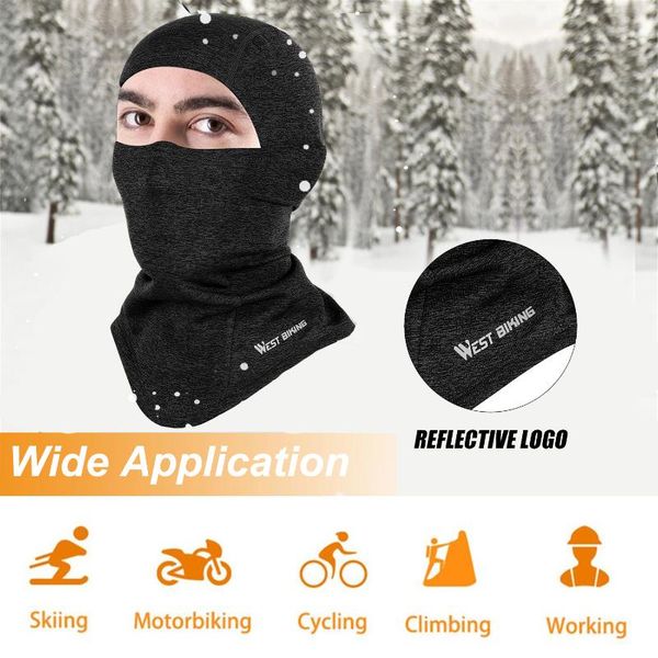 

cycling thermal face mask windproof neck warmer motorcycle under helmet lining caps ultimate retention skiing hat & masks, Black