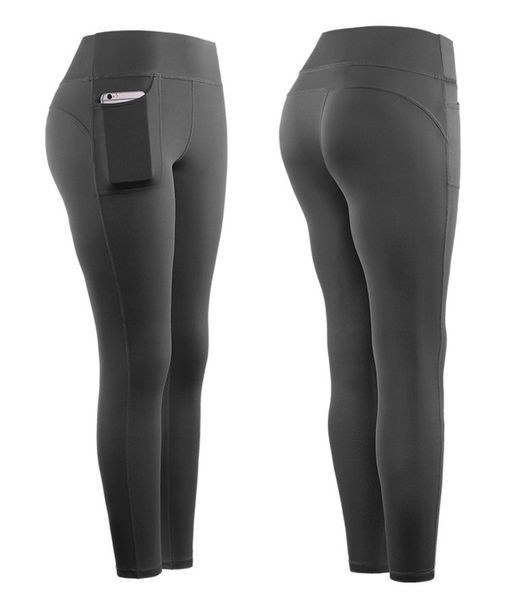 

yoga sports pants, hip lifting and stitching pocket leggings, Black;white
