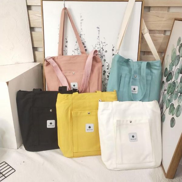 

evening bags canvas casual for women shoulder bag fashion student large capacity pockets handbag crossbody travel book