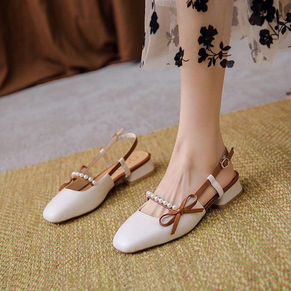 

sandals pearl summer open shoes heel suit female beige buckle strap square toe girls black closed clear gladiator comfo 1ywb