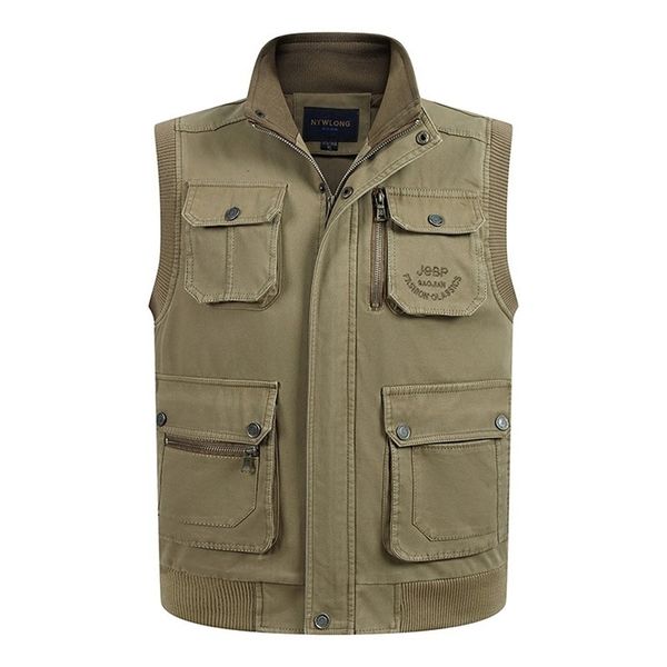 Gilet largo multitasche sottile per uomo Primavera Autunno Gilet casual da uomo Pographer Gilet senza maniche Giacca estiva da uomo Gilet da viaggio 211104