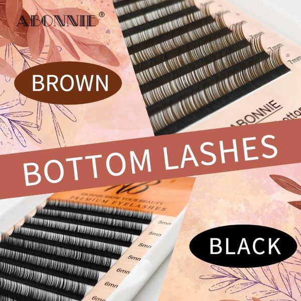 

false eyelashes abonnie bottom lashes matte black dark brown mink tray lower extension mixed all size cilios