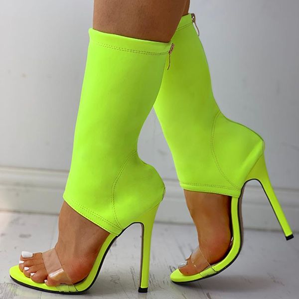 

boots female winter women's shoes 2021 women ankle strap thin heeled sock, Black