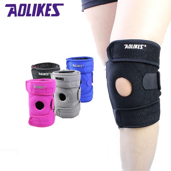 

pair knee pads for cycling mountaineering meniscus protetor de joelho support sports kneepad rodilleras brace elbow &, Black;gray