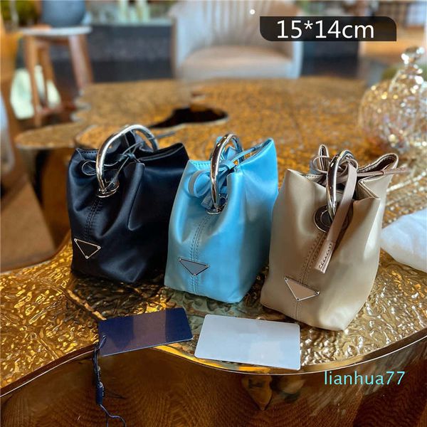 

designer- women mini wristlet bags handbags purses lady nylon totes triangle pattern fashion change bag mini bucket wallet