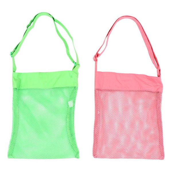 

2pcs large breathable beach toys bags seashell storage pouchs travel bag organizer