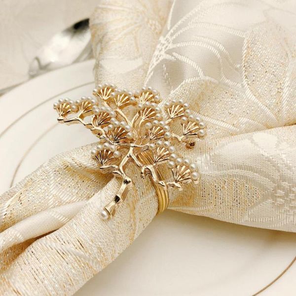 

napkin rings 6pcs pine tree artificial pearl shape ring party dinner table decoration