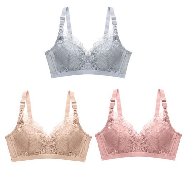 

maternity intimates cute fashion pregnant woman nursing underwear anti-sag gather front button breastfeeding bra mothers clothings, White