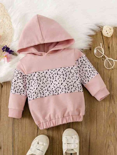 

baby leopard print hoodie she, Black