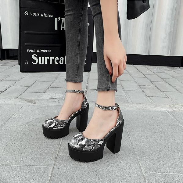 

dress shoes women size 9 high heels buckle casual woman black round toe punk platform 2021 pump ymb92