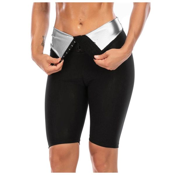 

gym clothing sweat sauna pants body shaper slimming thermo shapewear shorts waist trainer tummy control fitness leggings workout suits, White;black