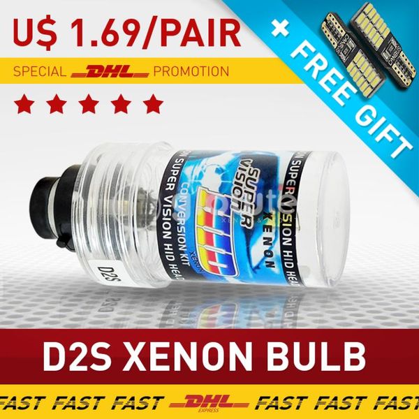 

car headlights 2 pcs 35w d2s bulb hid lamp light headlight 4300k 5000k 6000k 8000k 10000k 12000k glowtec + gift - dhl