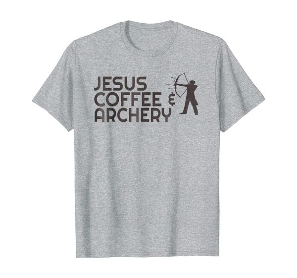 

Jesus Coffee Archery T-shirt Christian Archer Bow Arrows, Mainly pictures