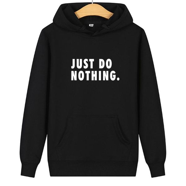 

women's hoodies & sweatshirts female women streetwear just do nothing men cotton letter pullovers autumn long sleeve casual, Black
