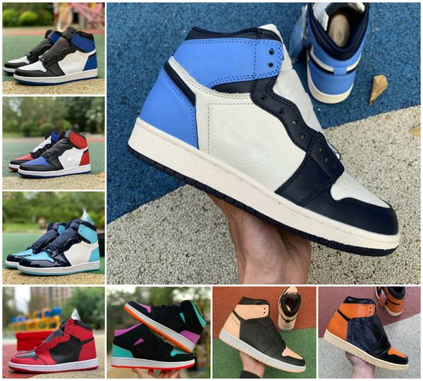 

jumpman men 1 basketball shoes 1s obsidian unc fearless first class flight phantom turbo green backboard sport designer sneaker trainer size