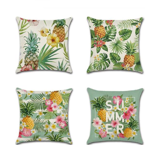 

cushion/decorative pillow linen case tropical plants green leaves pineapple cushion covers flower cover decorative 45*45cm