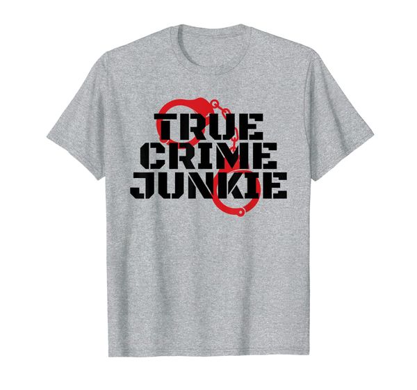 

true crime junkie t-shirt, White;black