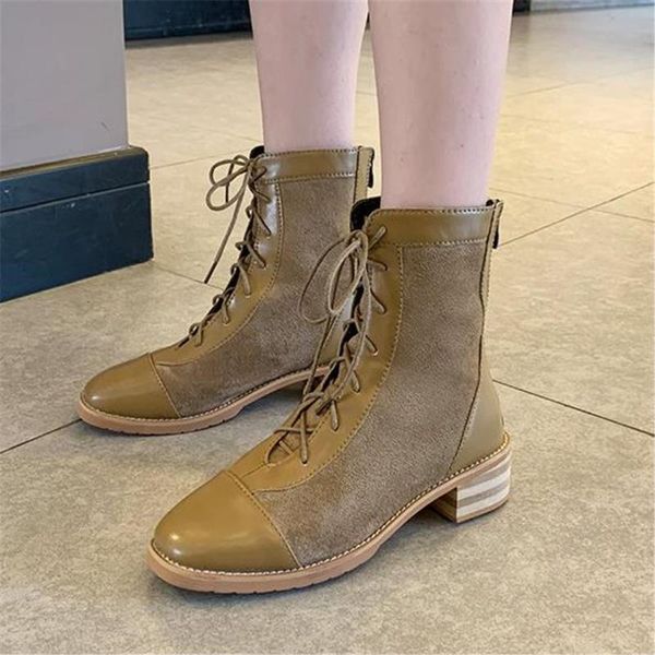 

boots european style women shoes square head with thin female 2021 british fashion student motorcycle, Black