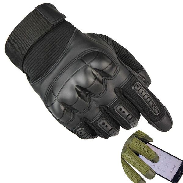 

sports gloves tactical army military combat shooting outdoor climbing paintball hiking hard knuckle full finger, Black