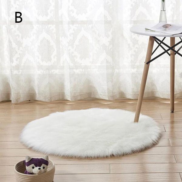 

carpets 30*30cm round soft carpet for living room wool area rugs floor mat white modern plush rug home decor longer nap