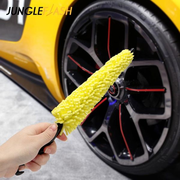 

car sponge jungleflash wheel wash brush plastic handle vehicle cleaning rims tire washing auto scrub