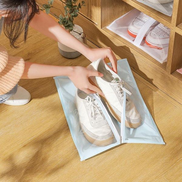 

portable waterproof travel shoe storage bag polyester zippers dustproof covers shoes organizer bags 1pc