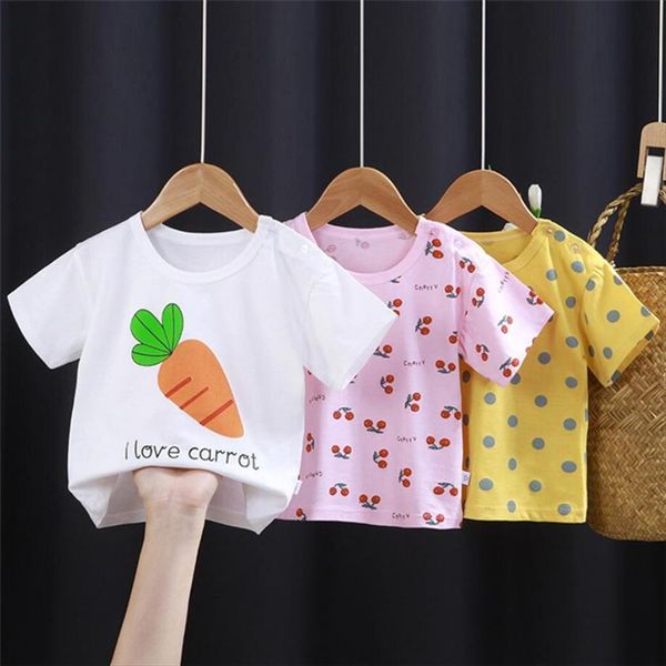 

cartoon baby girls boys infant summer short sleeved casual t shirts childrens fashion cool tee, Blue