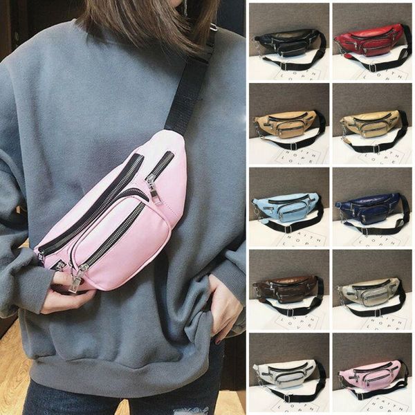 

women waist belt bag leather fanny pack shoulder chest travel phone pouch bags