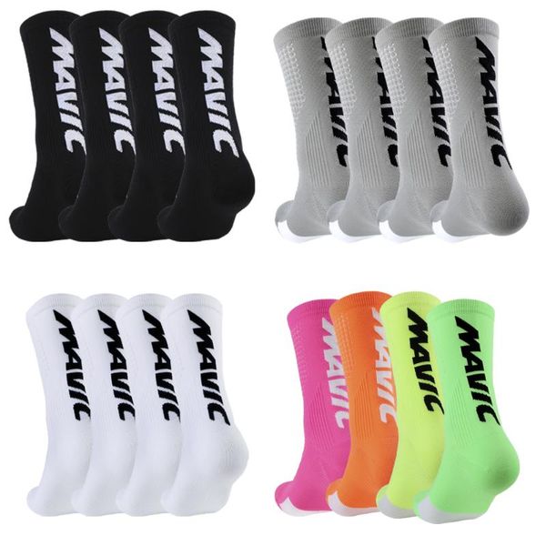 

sports socks 4 pairs cycling men knee high compression woman basketball yoga, Black