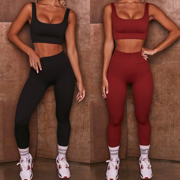 

selling fitness yoga suit set women's sports running tight yoga pants, Gray