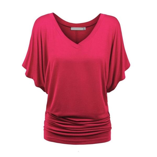 

women's t-shirt 2021 v-neck bat sleeve casual loose comfortable jqgm, White