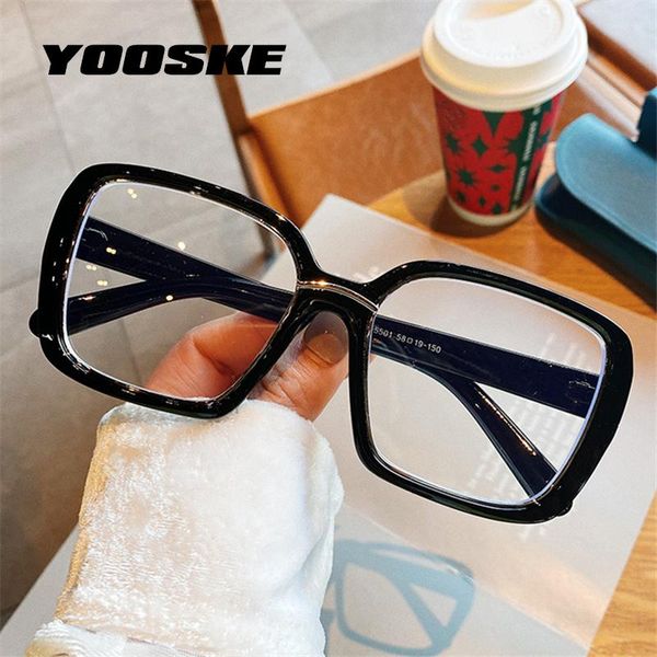 

computer blue light blocking glasses women men oversized eyeglasses frames clear optical eyewear fashion sunglasses, Black