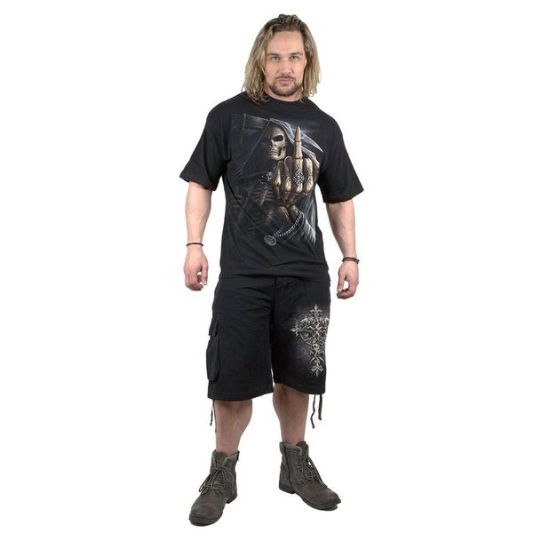 

gothic grim reaper men's 3d printed t-shirt visual impact party streetwear punk gothic round neck american muscle style short sleeve, White;black