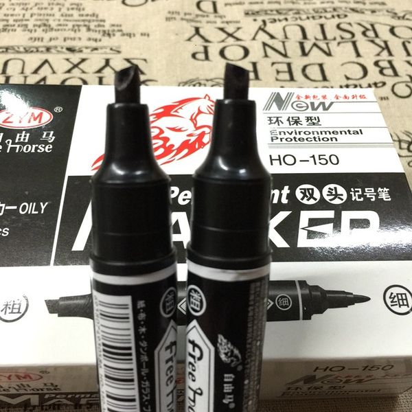 

painting pens horse ho-150 double ed marker box oil color large head pen, Black;red