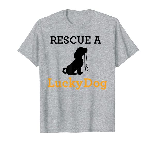 

lucky dog rescue a lucky dog t-shirt, White;black