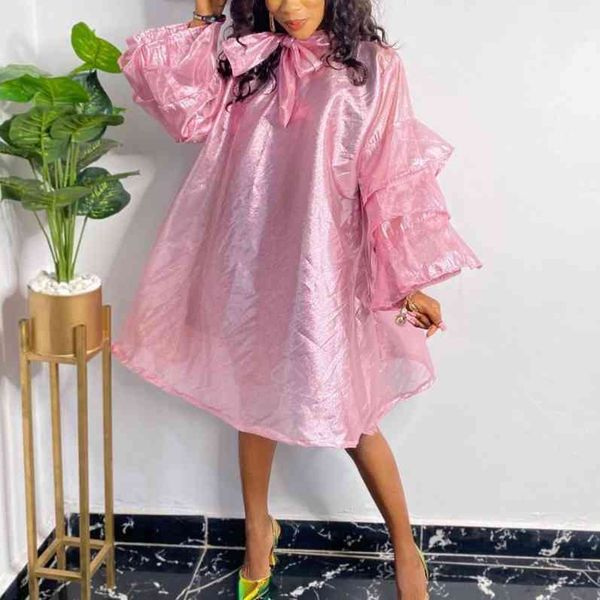 

women sheer loose long dress pink oversized transparent summer casual robe clothes female plus size african vestidos 210416, Black;gray