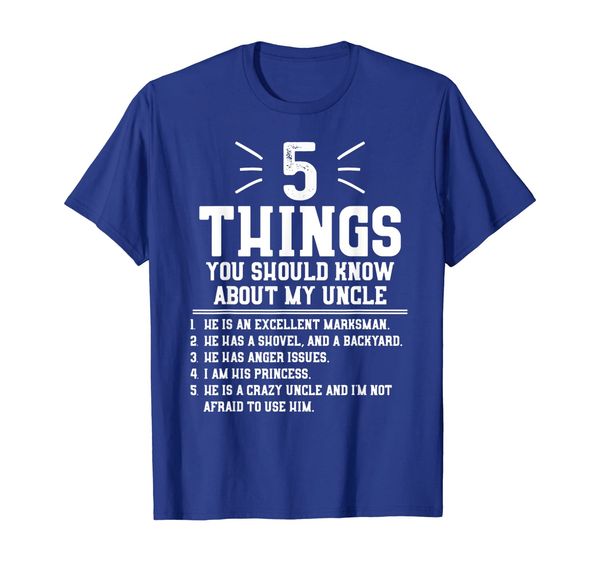

5 things should know about my uncle - niece t-shirt, White;black