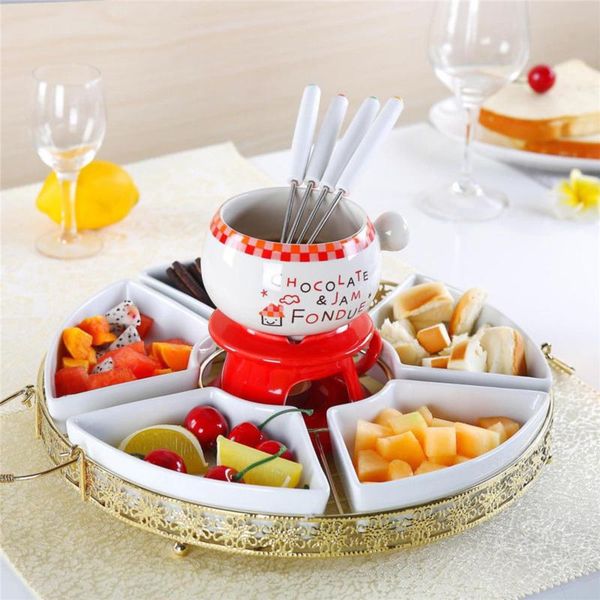 

forks 6pcs / set multicolor stainless steel pot fork cheese fruit dessert chocolate kitchen tool